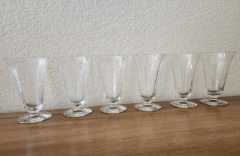 (6) Decorative Etched Glasses