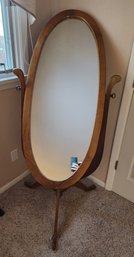 Vintage Full Body Wooden Frame Mirror With Tilt Feature