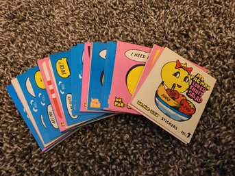 Vintage Set Of 1981 MIDWAY Pac Man Sticker Trading Cards