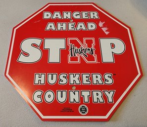 12' Decorative Plastic University Of Nebraska Plastic STOP Sign