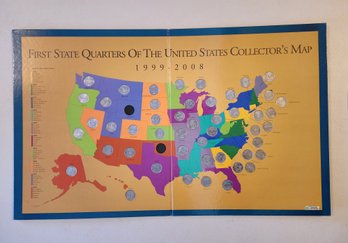 1999-2008 First State Quarters Collectors Map