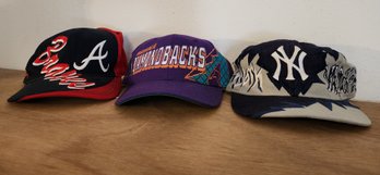 (3) MLB Baseball Snapback Caps