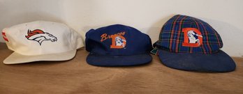 (3) DENVER BRONCOS NFL Football Caps