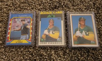 (3) Rare JOSE CANSECO Baseball MLB Trading Cards