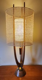 Vintage Mid Century Modern Teak Wood Table Lamp