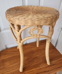 Vintage Woven Wicker Stool