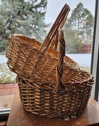 (2) Large Decorative Baskets With Handles