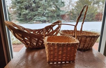 (3) Various Styles Of Decorative Baskets