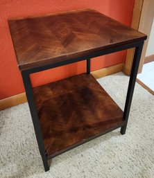 Wood And Metal Display Side Table