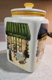 Vintage NONNI'S 4-sided Design Ceramic Canister