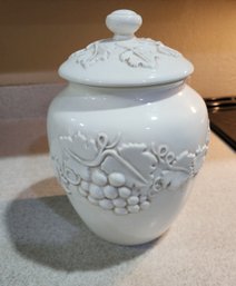 Vintage STONELITE Grape Vine Themed Storage Canister