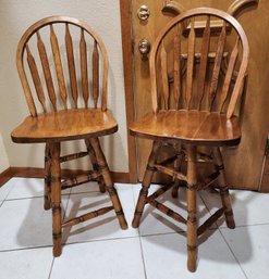 (2) Vintage Swivel Base Stools