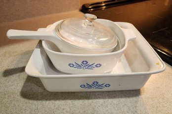 (3) ASSORTED Corningware Cookware Dishes