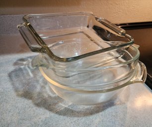 (3) ANCHOR HAWKING FIRE KING Baking Dishes