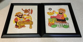 (2) Framed Needlepoint Original Creations