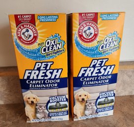 (2) Bramd New Boxes Of ARM & HAMMER Oxi Clean PET FRESSH Carpet Odor Remover