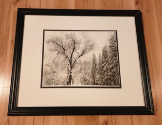 Vintage Framed Fine Art Print Of Winter Scene