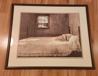 Vintage Framed Fine Art Print - ANDREW WYETH 'Master Bedroom'