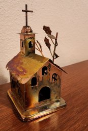 Vintage Metal Art Craft Wind Up Music Box