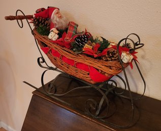 Vintage Santa Claus Sled Christmas Decor