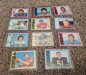 (11) Vintage NFL Trading Cards 1970's TOPPS