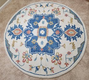 Large Hand Hooked Circular Area Rug Home Decor