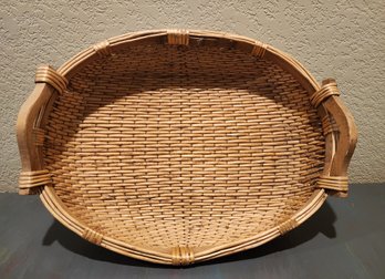 Large Woven Serving Basket With Handles