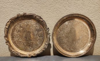 (2) Vintage Silver Plate Platters