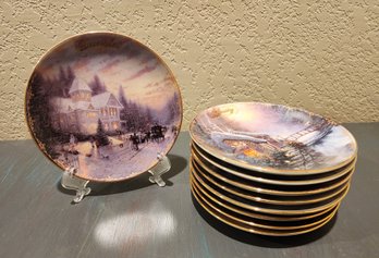 Vintage Set Of Bradford Exchange THOMAS KINKADE 12 Month Decorative Plates