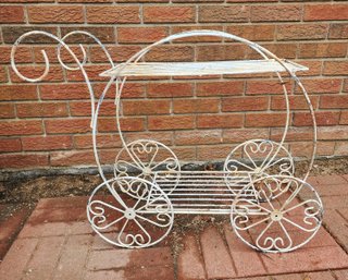 Vintage Metal Rolling Plant Stand Cart