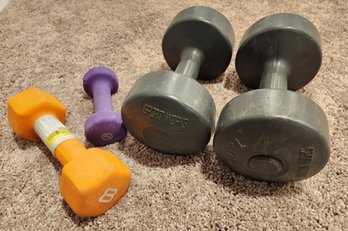 Assortment Of Fitness Exercise Dumbells