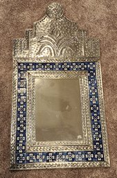 Made In Mexico Metal Frame Mirror With Ceramic Accents