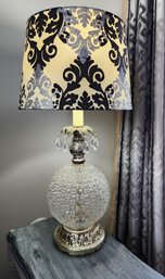 Ornate Table Lamp With Faux Crystal Accents