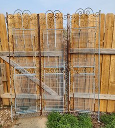 Large Tri Fold Metal Accent Screen Trellis