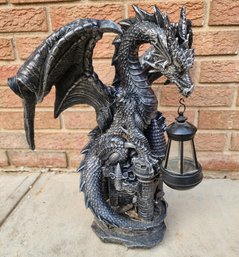 Vintage Plaster Composition Dragon Garden Accent Light