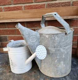 (2) Vintage Outdoor Garden Yard Watering Cans