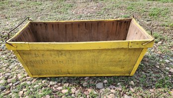 Vintage Wooden Transport Crate With Metal Handles