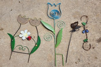 Assortment Of Metal Yard Garden Decor