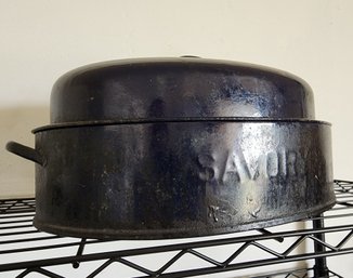 Vintage SAVORY Black Enamel Broiler Pan