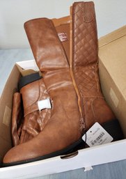 Brand New Ladies SIZE 11W Cognac Brown Boots