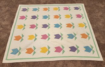 Large Flower Themed Quilt