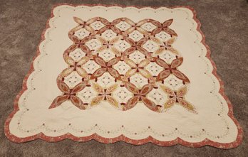 Large Floral Themed Ornate Quilt