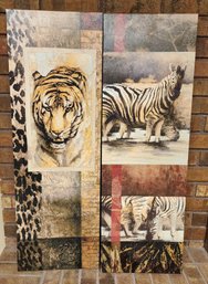 (2) Large Wildlife Canvas Home Decor Prints