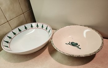 (2) Large Ceramic Serving Bowls