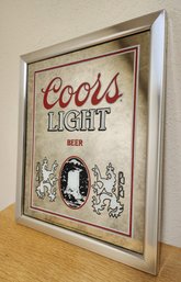 Vintage 1983 COORS Etched Glass Mirror Hanging Wall Accent