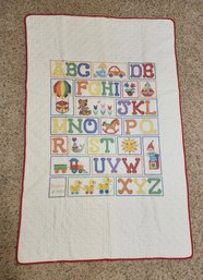 Vintage Needlepoint Children's ABC Sampler Quilt