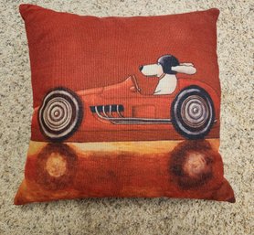 Snoopy Racer Themed Throw Pillow