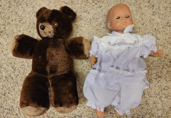 Vintage AMERICAN GIRL Doll And Teddy Bear