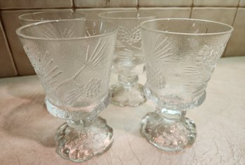 Set Of Vintage Decorative Drinking Glasses