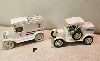 (2) ERTL Metal US POSTAL SERVICE Piggy Bank Cars